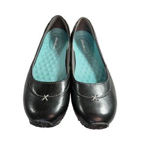 Eddie Bauer Round Toe Leather Flats.  Black.  Size 8.5